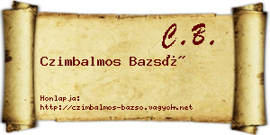 Czimbalmos Bazsó névjegykártya